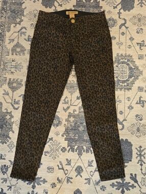 Democracy Brown and Black Leopard Skinny Pants